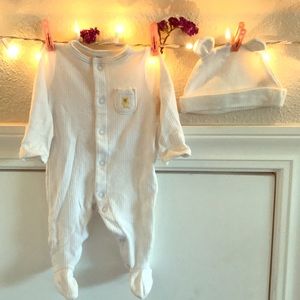 Soft white ribbed set